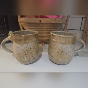 Two Rustic Pottery Mugs